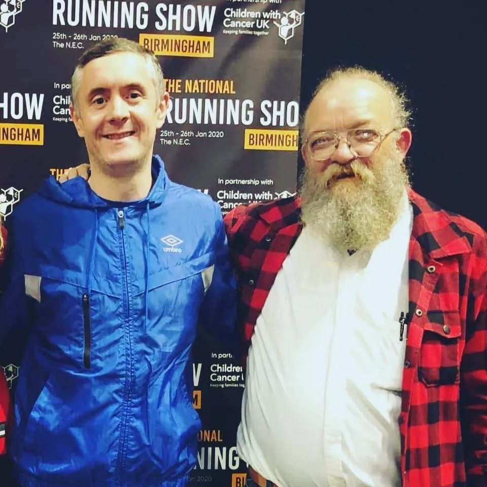 Stuart Sahan with Laz Lake at the National Running Show Birmingham