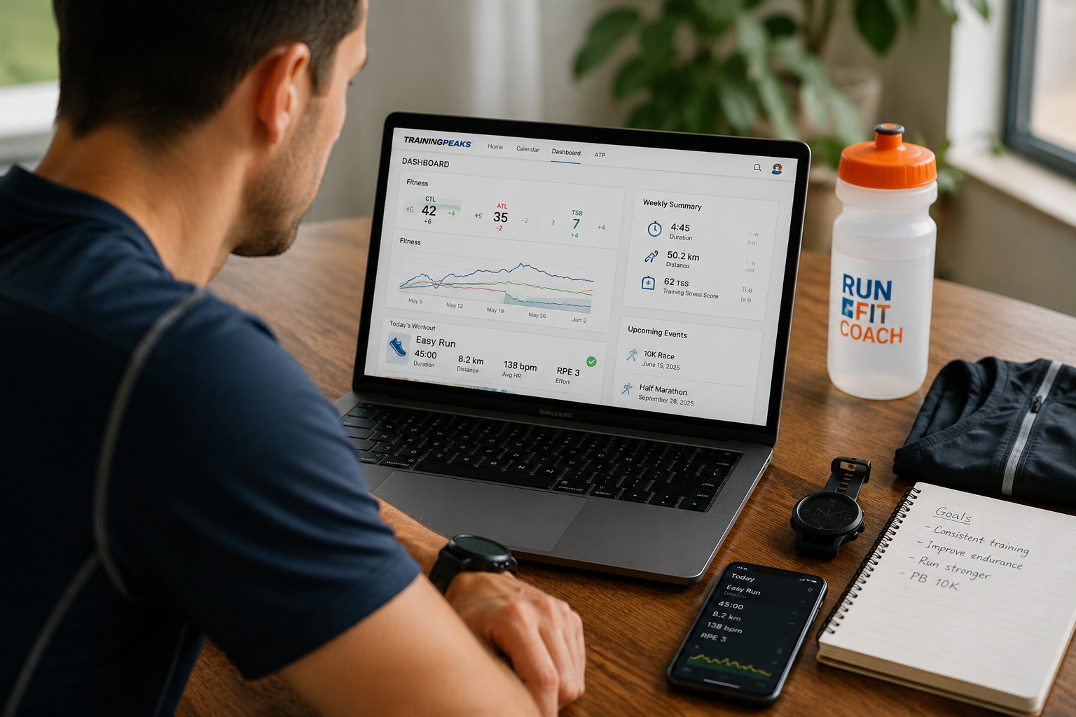 Online running coaching and training analysis