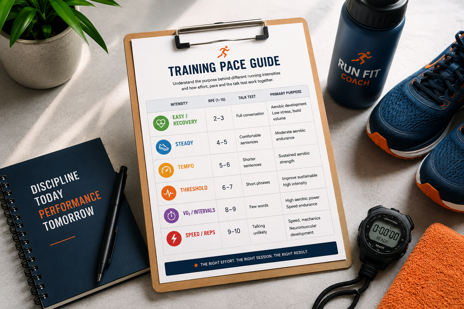 Training Pace Guide from Run Fit Coach